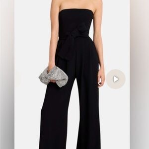 A.L.C. Black Strapless Wide-Leg Jumpsuit
